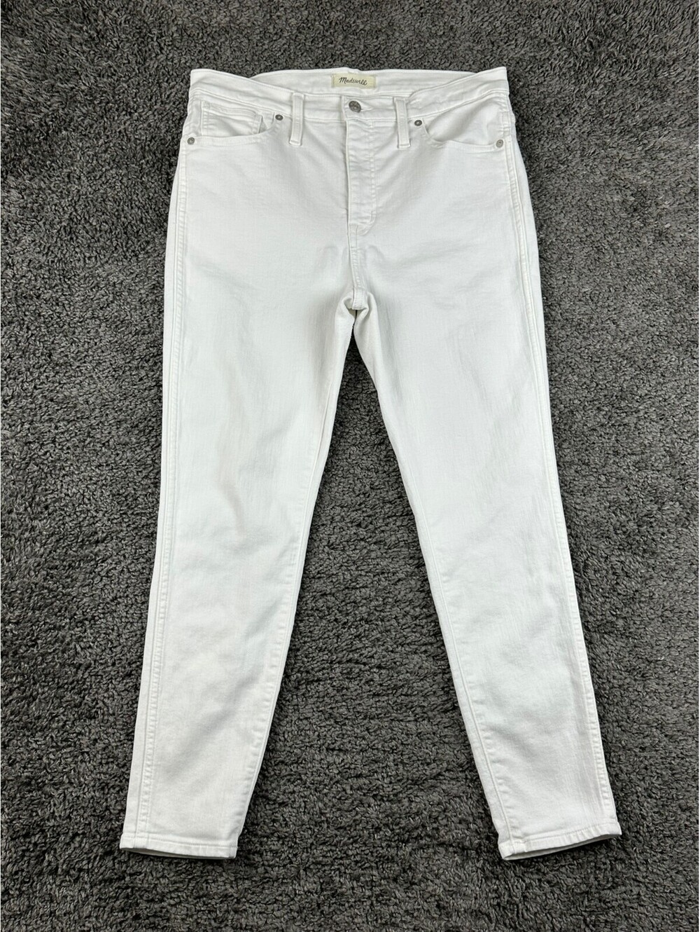 Madewell Womens 31P White 10" High-Rise Skinny Jeans Stretch